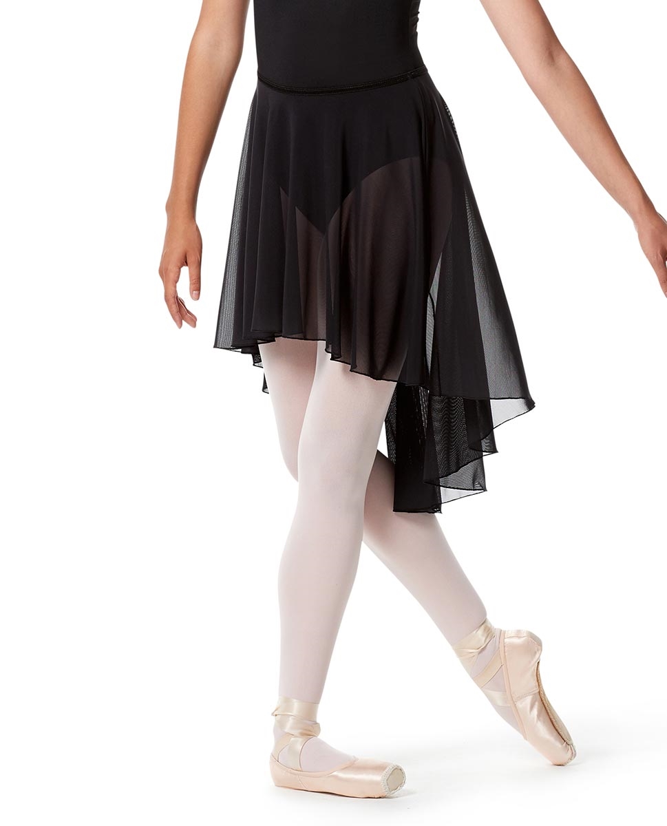 High-Low Ballet Mesh Skirt Lucrezia with Elastic Waistband