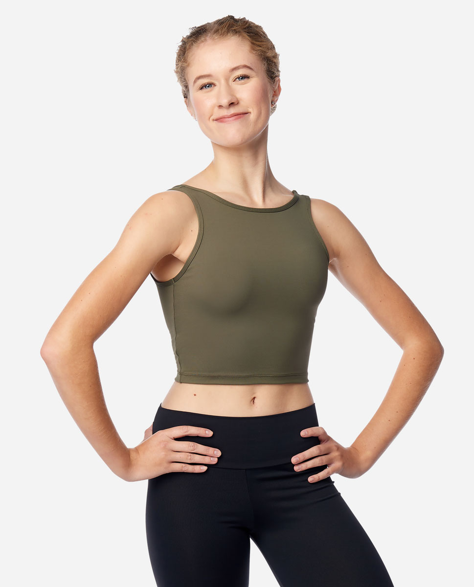 Womens High Neck Tank Crop Top Mary